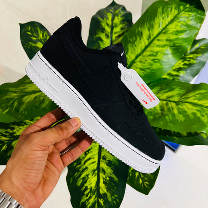 Shoes nike airforce 1 black white suede leather