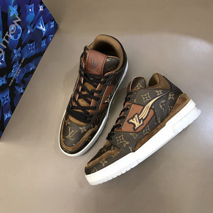 Shoes lv monogram trainer sneakers brown