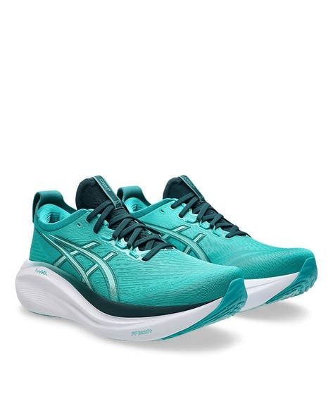 Shoes asics running gel nimbus 27 saxon green wave teal colour