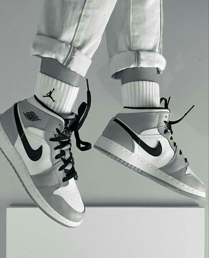 Shoes nike air jordan 1 grey black high