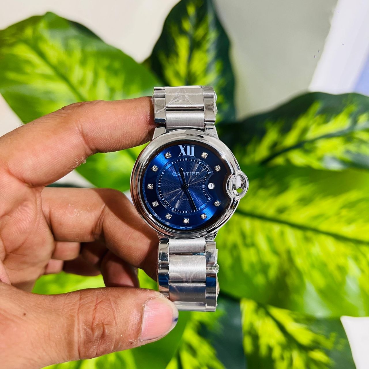 Watch cartier silver blue