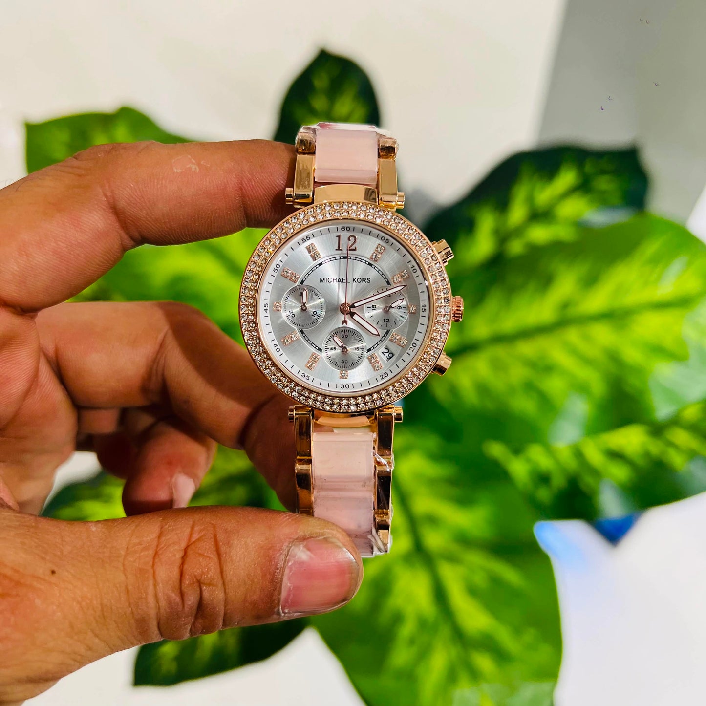 Girls watch mk pink silver