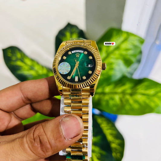 Watch premium rolex gold green