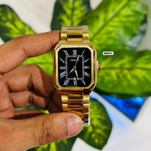 Watch fossil gold black