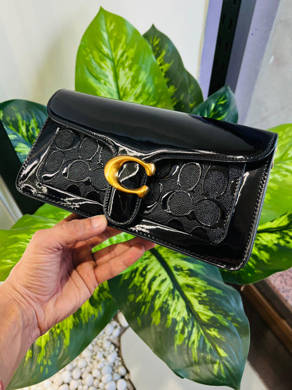 Ladies purse coach all black print