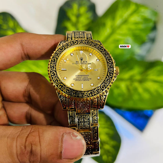 Watch rolex gold engraved