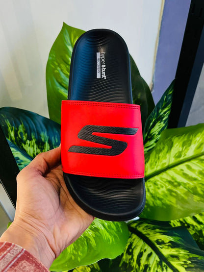 Slippers skecher black red