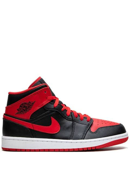 Shoes nike air jordan 1 black red alternate bread high