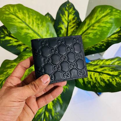 Wallet gucci black monogram debossed premium