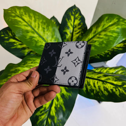 Wallet lv print black grey