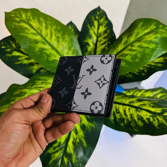 Wallet lv print black grey