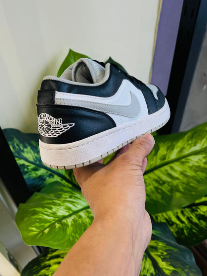 Shoes nike air jordan 1 low black grey swoosh