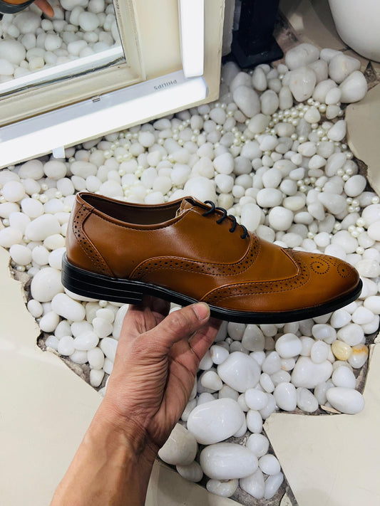 Formal brogue belly tan