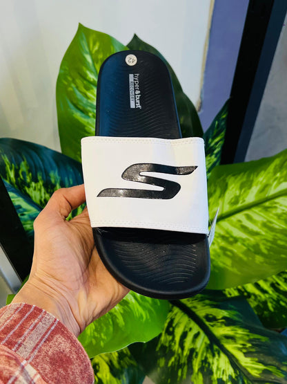 Slippers skecher black white