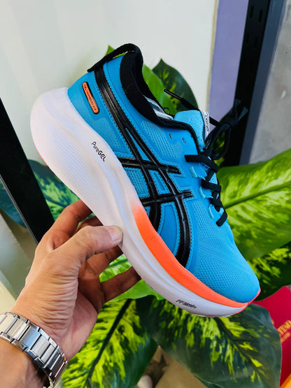 Shoes asics blue fluorescent running