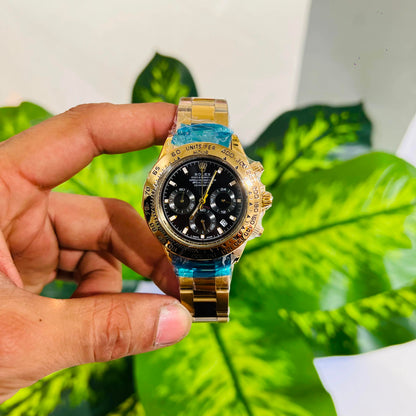 Watch rolex gold black