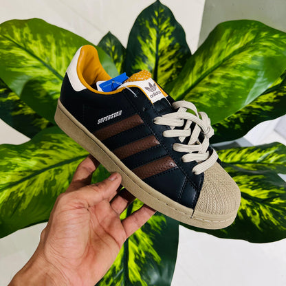 Shoes adidas superstar new blue brown mustard contrast 🙌