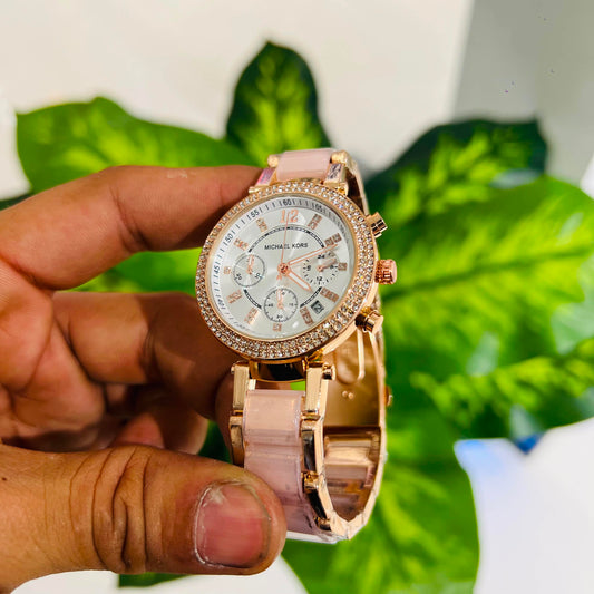 Girls watch mk pink silver