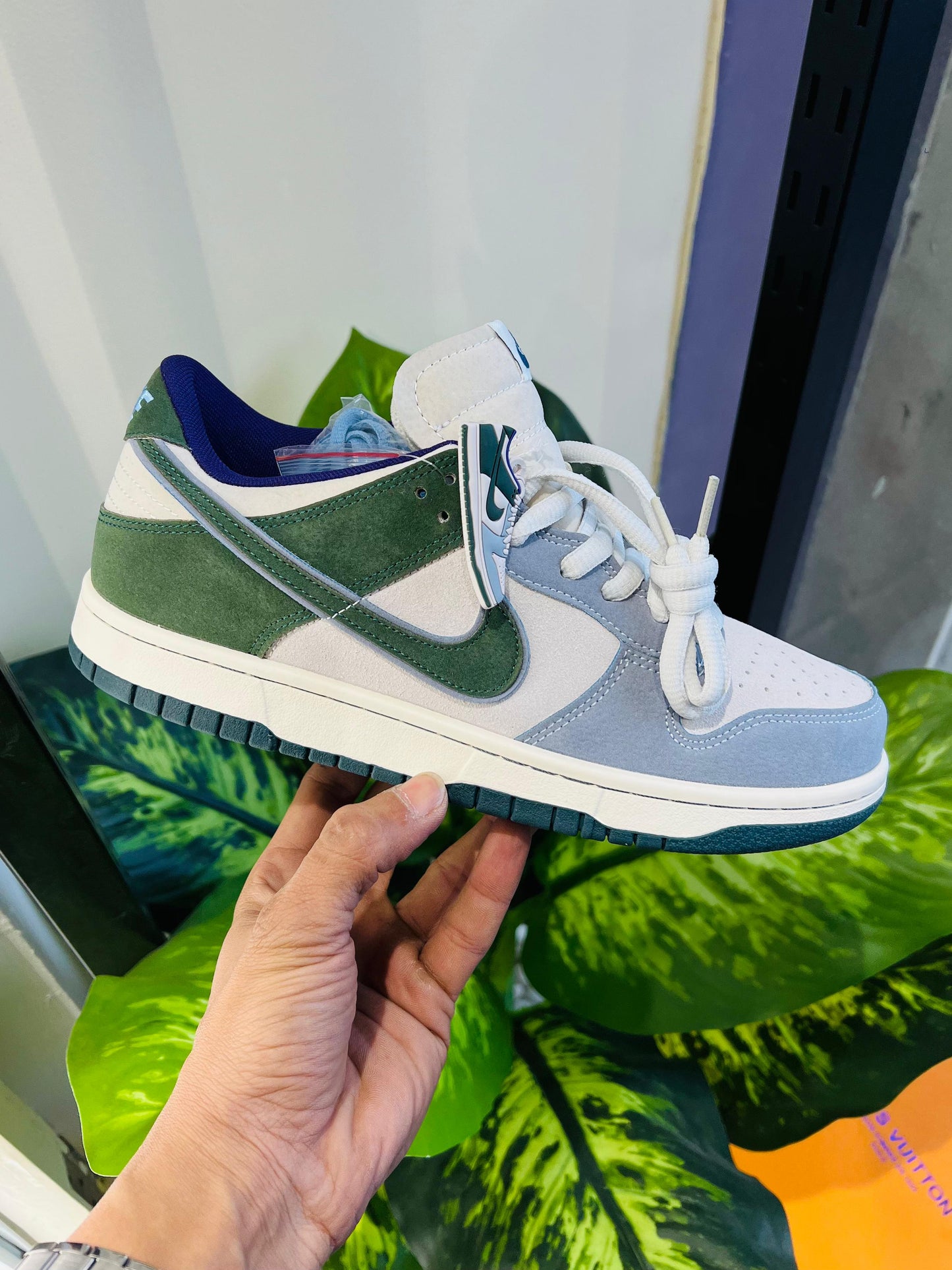 Shoes nike sb dunk green blue matching