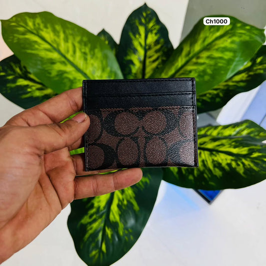 Card holder coach brown print