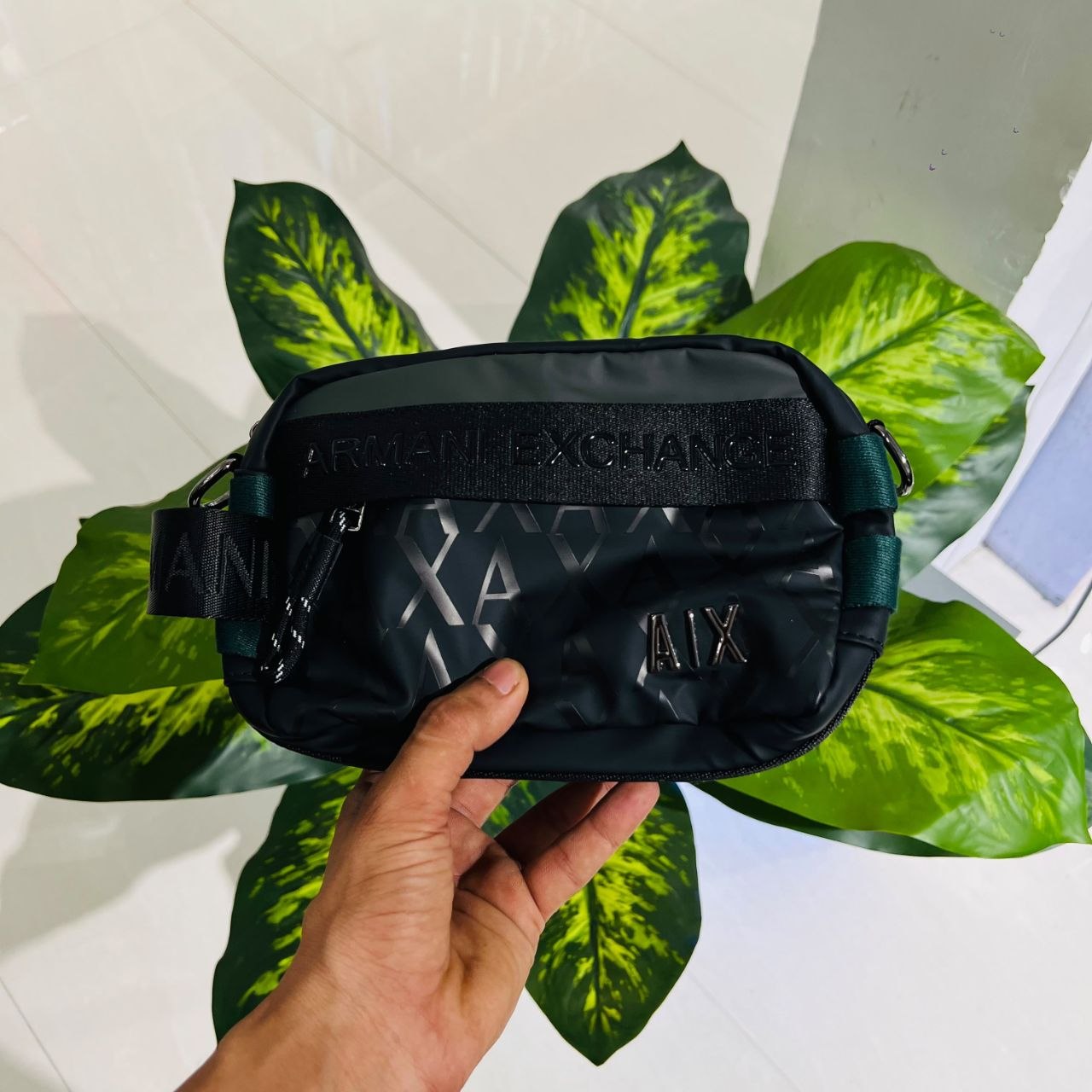 Side sling, waist, hand bag armani exchange black og