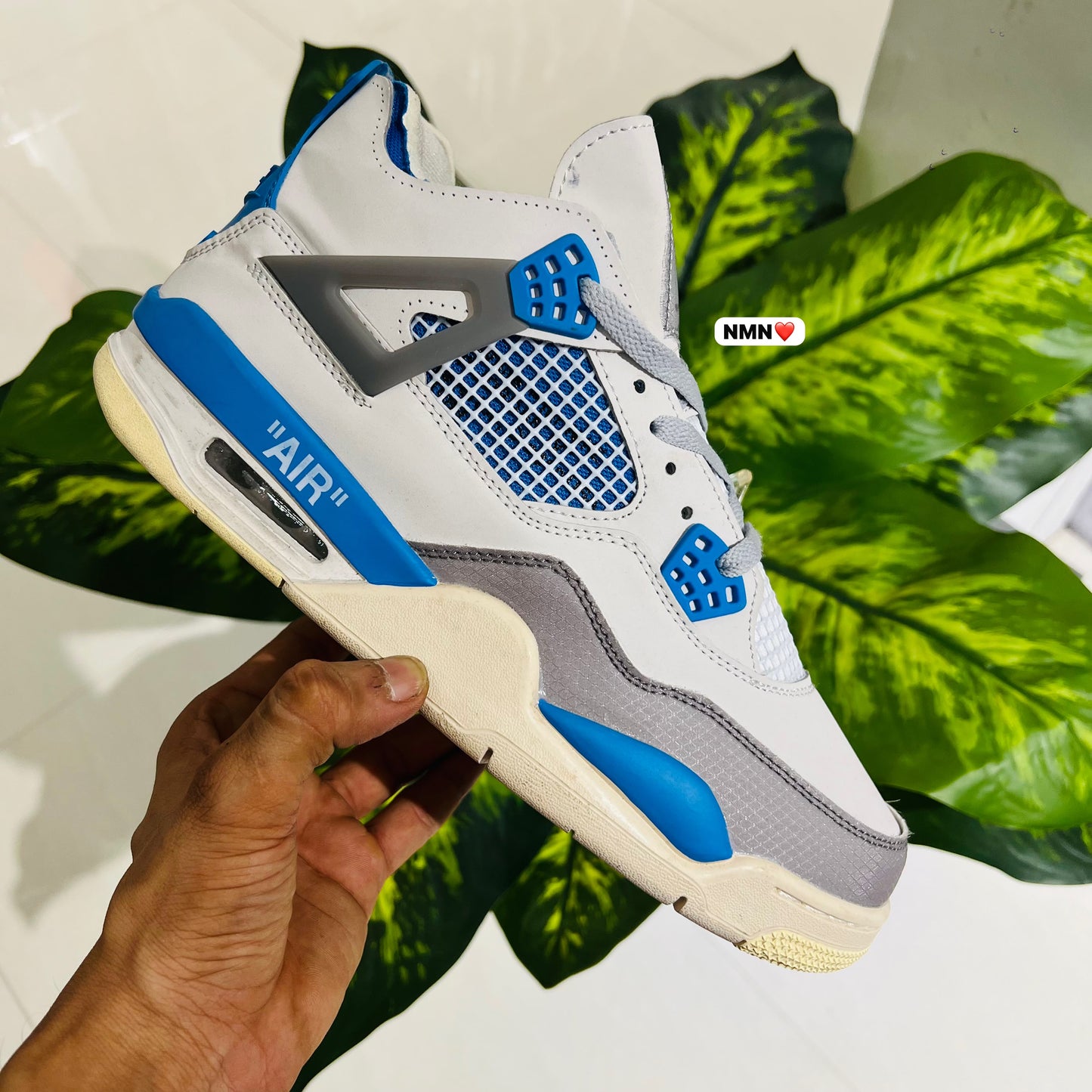 Shoes nike air jordan retro 4 grey blue