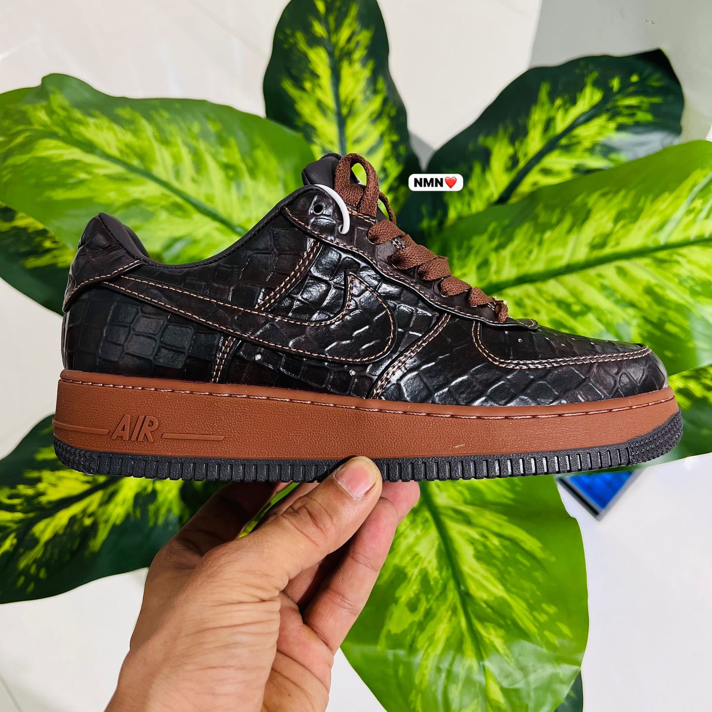 Shoes nike airforce 1 croco leather brown
