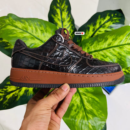 Shoes nike airforce 1 croco leather brown