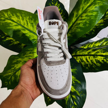 Shoes nike airforce 1 light grey brown mix matching