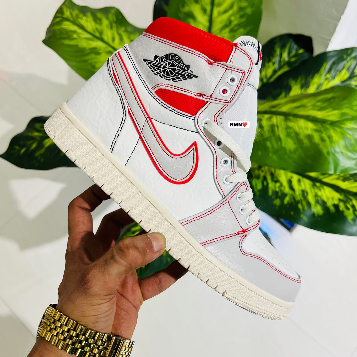 Shoes nike air jordan 1 off white red graphics british white cream