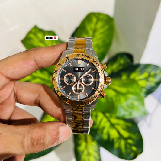 Watch premium boss rose gold grey silver