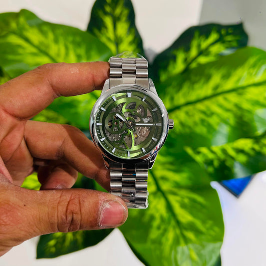 Watch armani silver green automatic