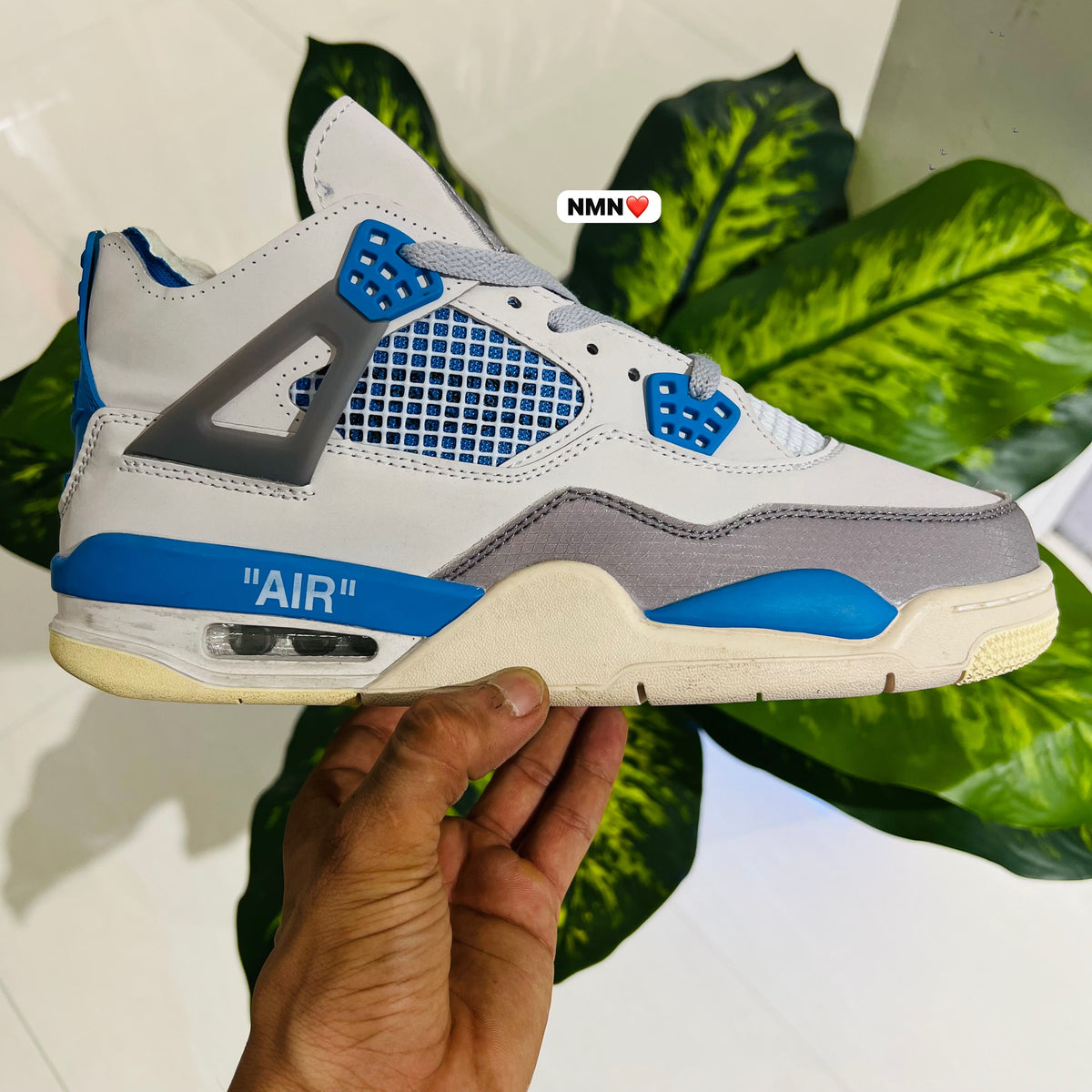 Shoes nike air jordan retro 4 grey blue