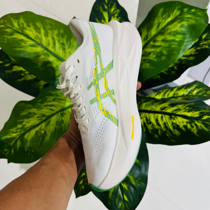 Shoes asics white green matching