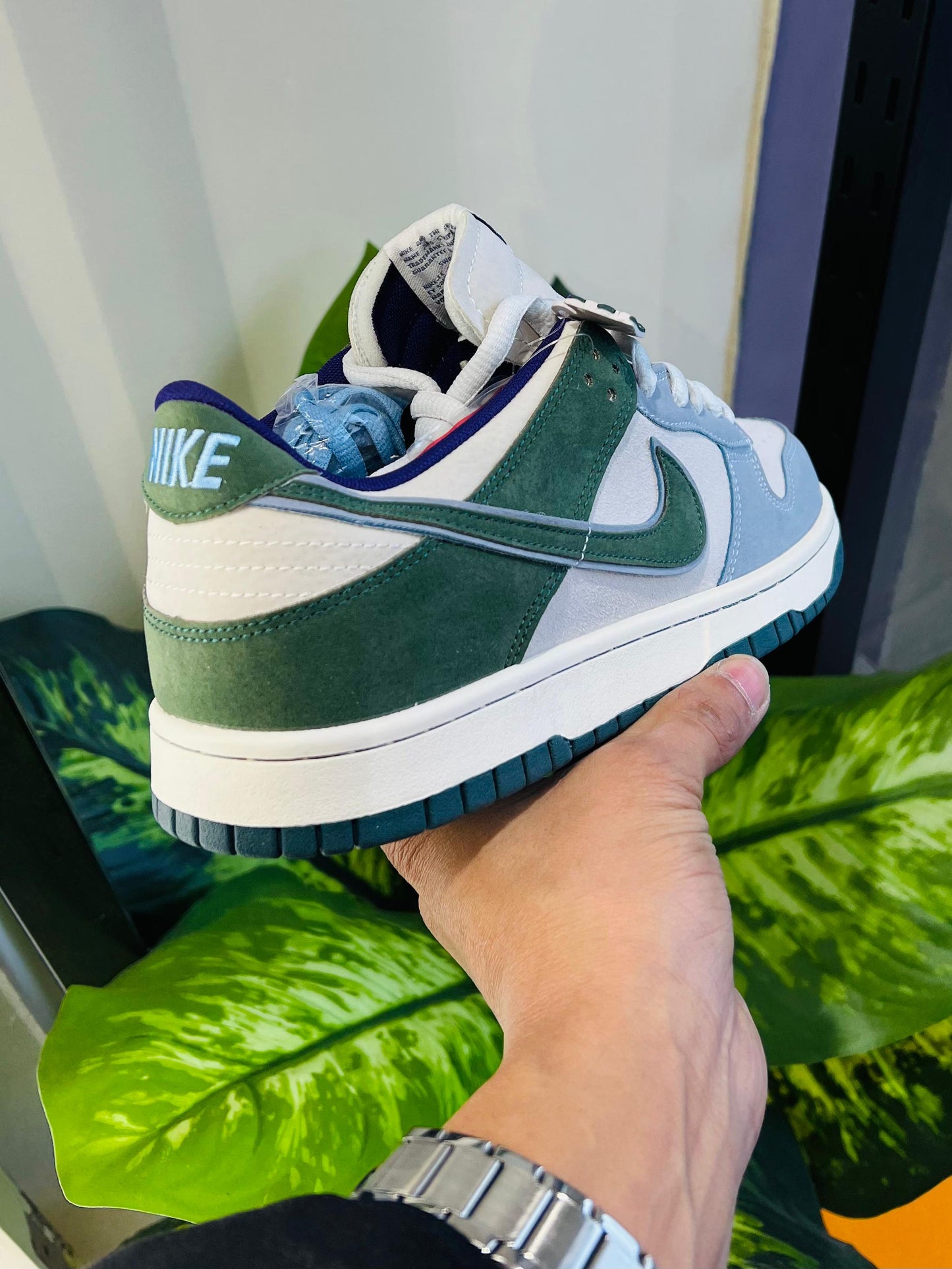 Shoes nike sb dunk green blue matching