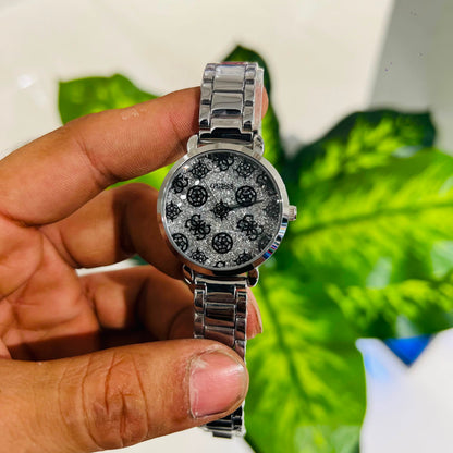 Girls watch guess silver