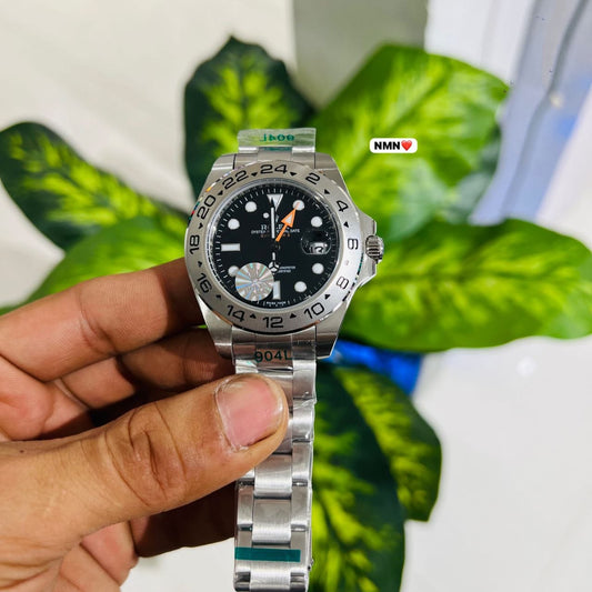 Watch premium rolex silver black