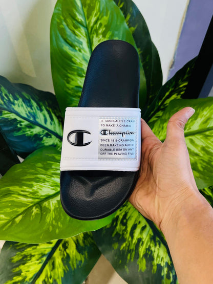 Slippers champion white black