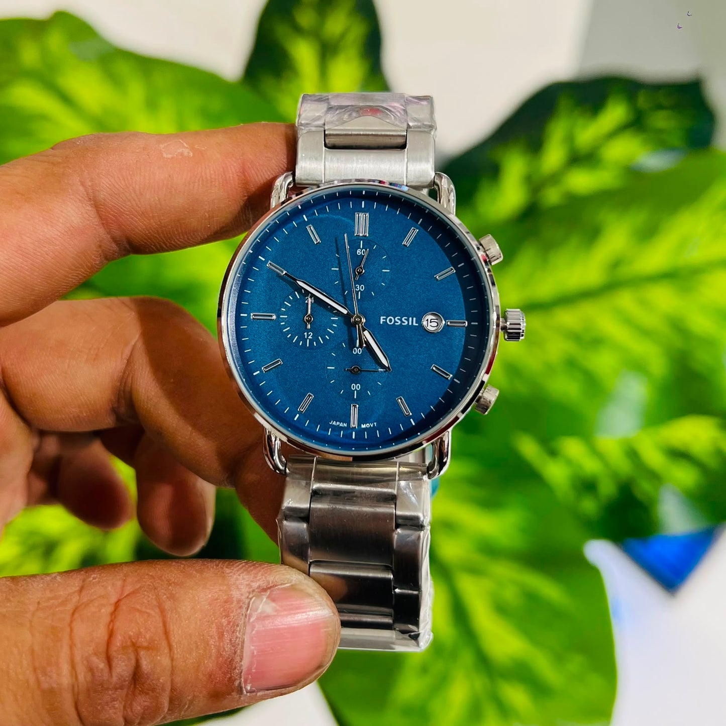 Watch fossil silver blue