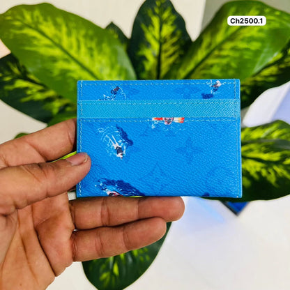 Card holder lv blue print premium